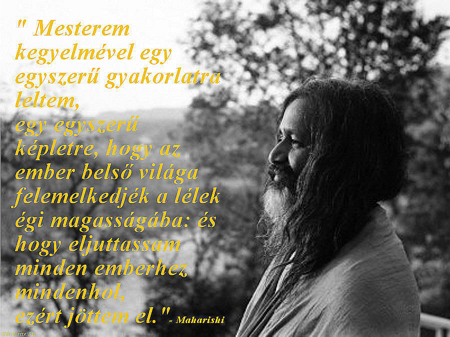 Maharishi munkásságának célja. A TM tanítás.